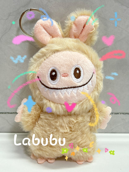 Fluffy Labubu plush,DIY head,keychain