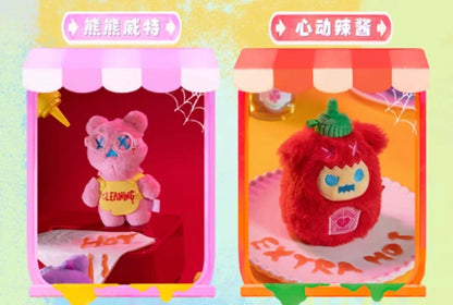 Shinwoo strange ghost diner plush,fluffy-hamburger and pink cleaner left