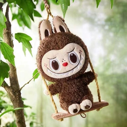 【NEW ARRIVAL】Labubu Timber Workshop Fluffy Plush-Playing On The Swing