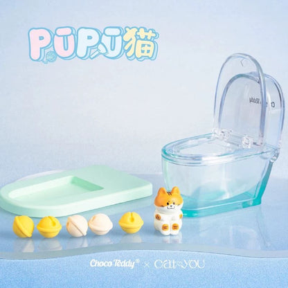 【NEW ARRIVAL】Choco Teddy PUPU Cat Toilet Phone Stand