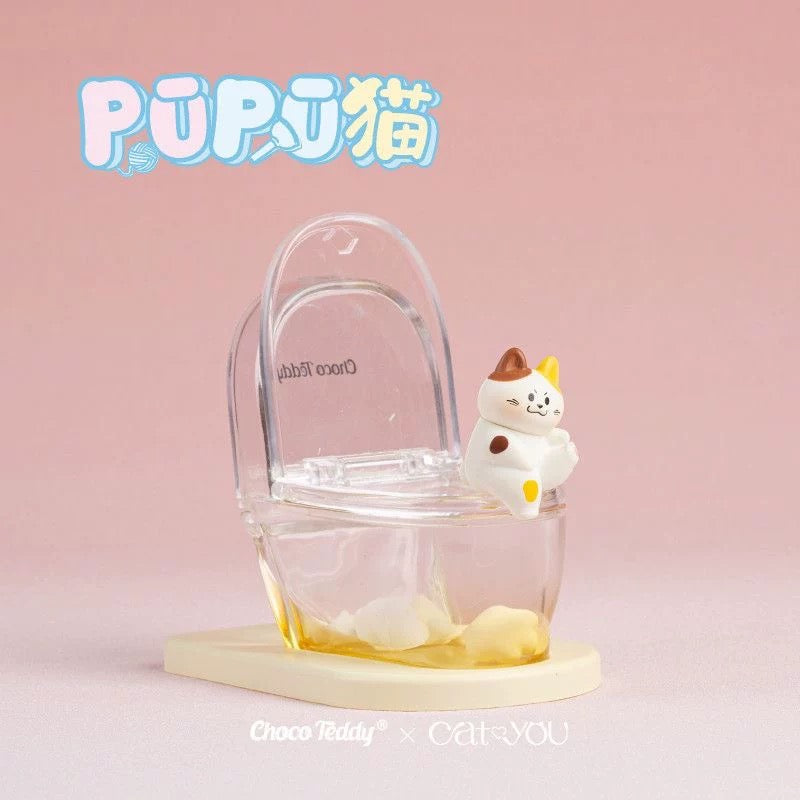 【NEW ARRIVAL】Choco Teddy PUPU Cat Toilet Phone Stand