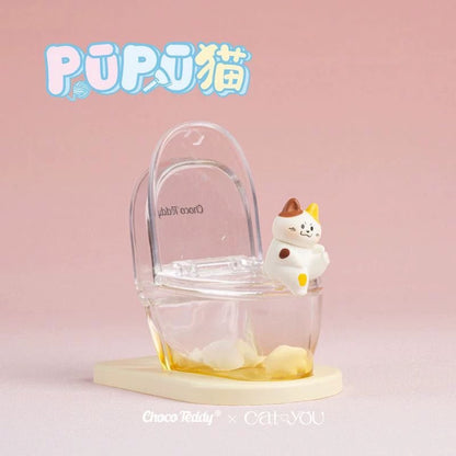 【NEW ARRIVAL】Choco Teddy PUPU Cat Toilet Phone Stand