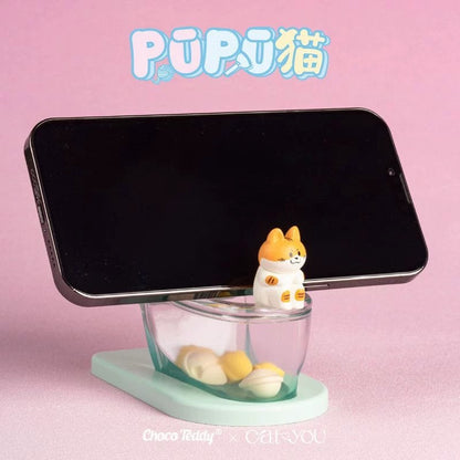 【NEW ARRIVAL】Choco Teddy PUPU Cat Toilet Phone Stand