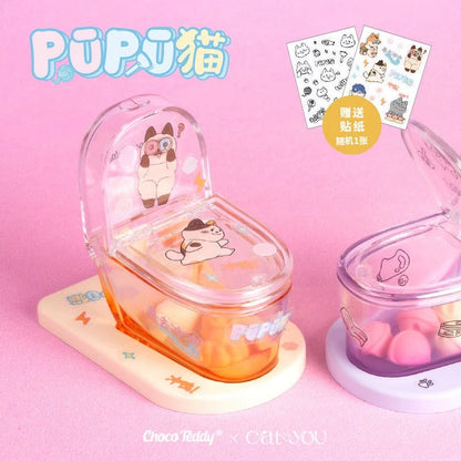 【NEW ARRIVAL】Choco Teddy PUPU Cat Toilet Phone Stand