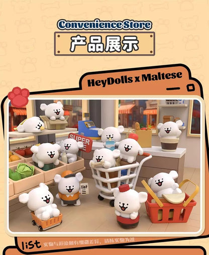 【NEW ARRIVAL】Maltese Puppy 24h Convenience Store Mini Bean Toy,5 In 1 Bag