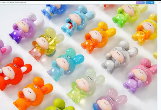 Time Travel Of The Fold Eared Rabbit Mini Bean Toy,4 In 1 Bag