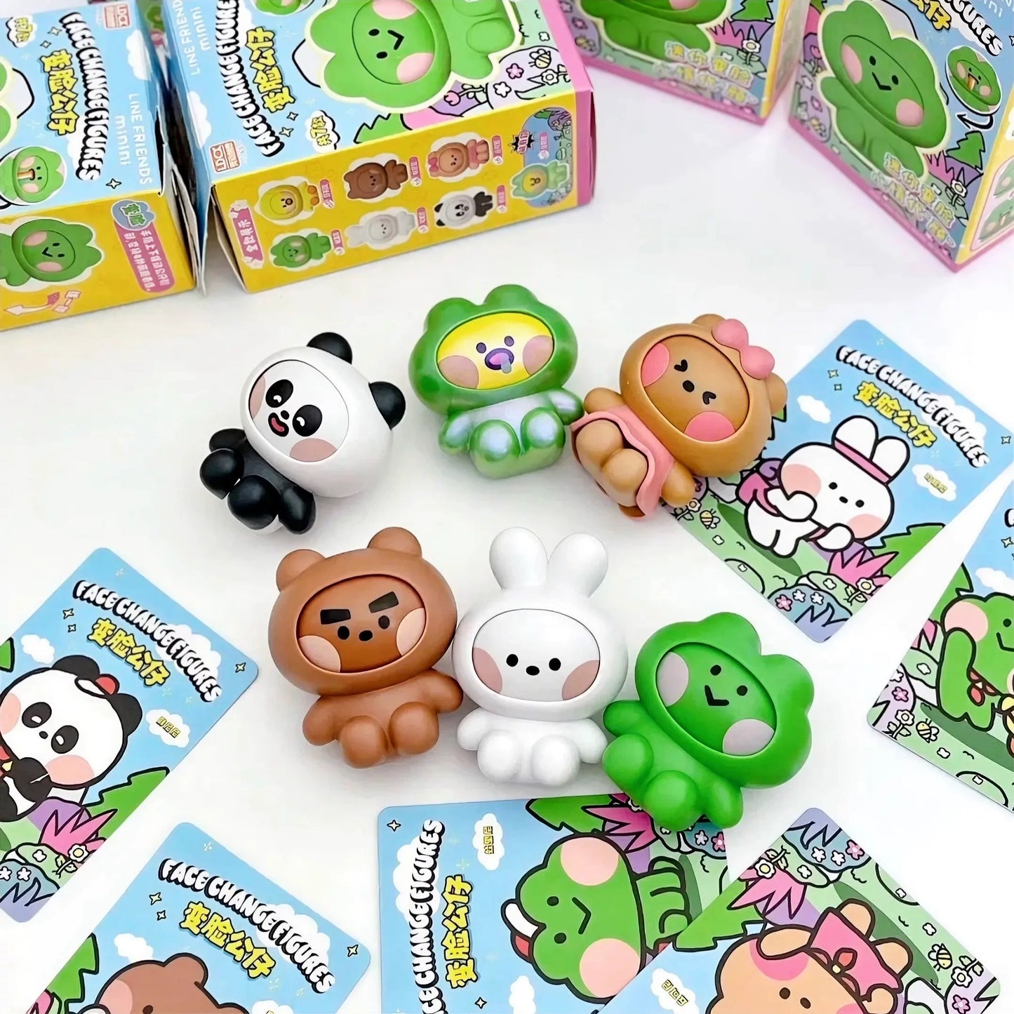Line Friends Minini Face Change Figures Toy,2 boxes