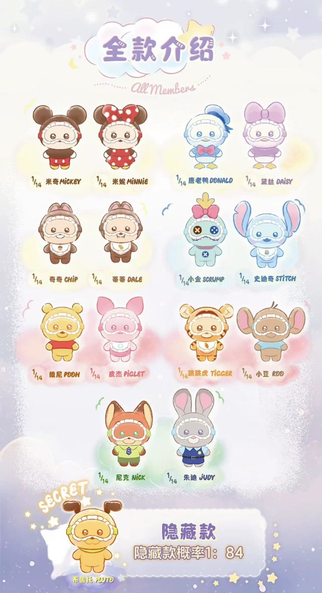 【NEW ARRIVAL】Disney Squinting Sleepewear Plush Doll