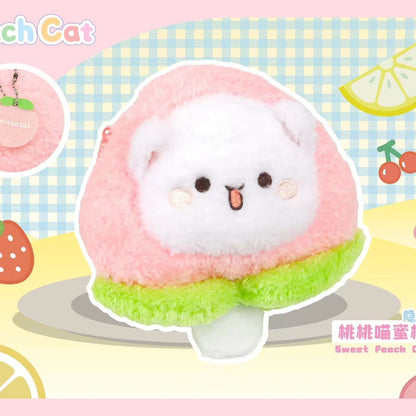 【NEW ARRIVAL】Peach Cat Peachy Meow Fluffyball Bag Pedant Plush Doll