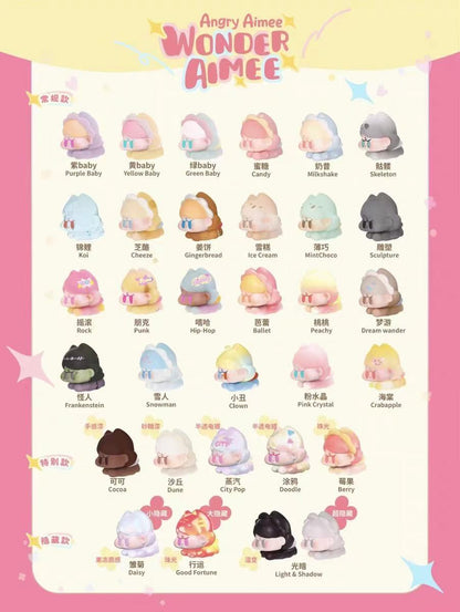 【NEW ARRIVAL-KIKI'S ROOM】Angry Aimee Wonder Aimee Mini Bean Toy,5 In 1 Bag