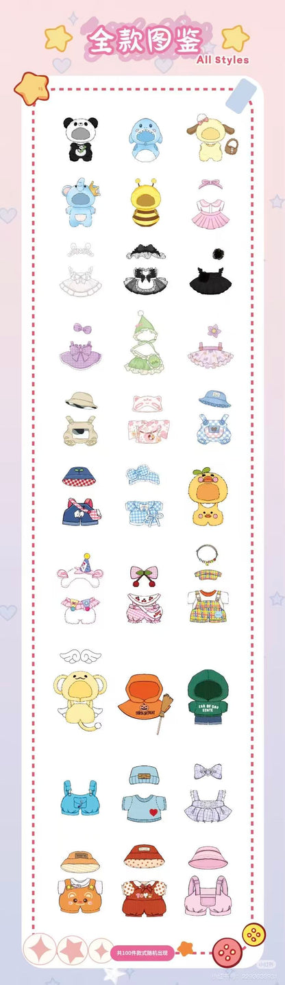 Poop Magic Wardrobe Plush Clothes For 15-17cm Plush,100 designs