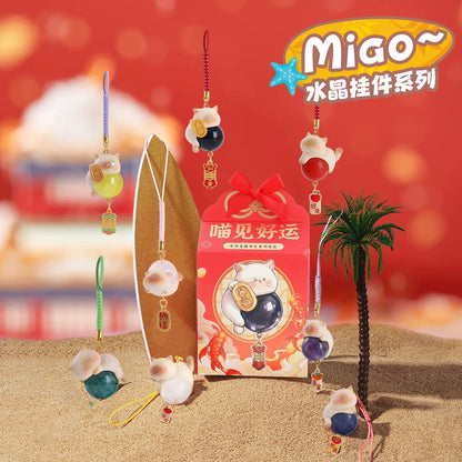 Siamese Cat Meet Good Luck Crystal Pendant,2 pcs