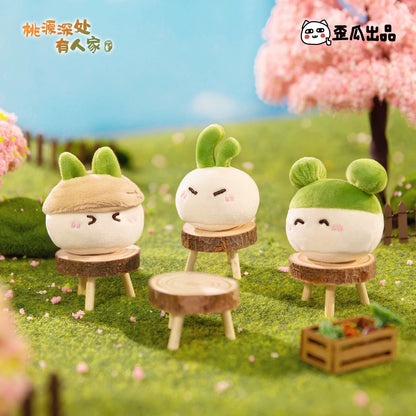 Radish Dumplings Peach Blossom Land Fridge Magnet Mini Plush,2 boxes