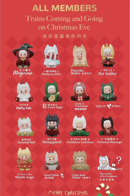 XXFU Trains Coming And Going on Christmas Eve Mini Bean Hanging Card