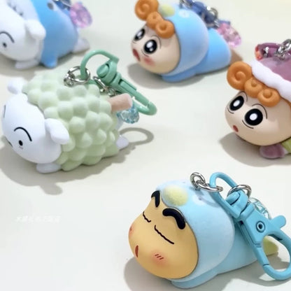 Shinchan Fuzzy Lying Party Mini Bean Pendant