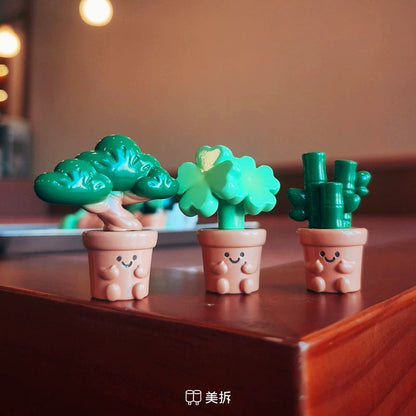 【NEW ARRIVAL】Meichai Fuzzy Plant Pot Mini Bean,3 In 1 Bag