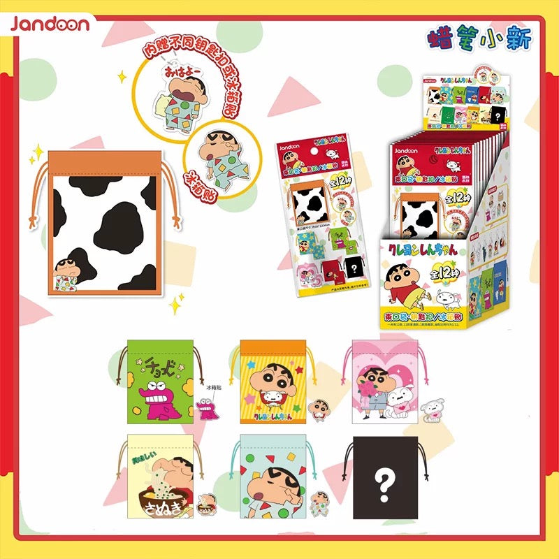 【NEW ARRIVAL】Shinchan Drawstring Bag With Fridge Magnet-ship with other items
