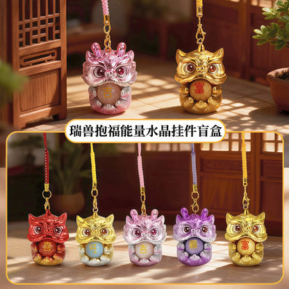 Lucky Beast Hugging Energy Crystal Pendant