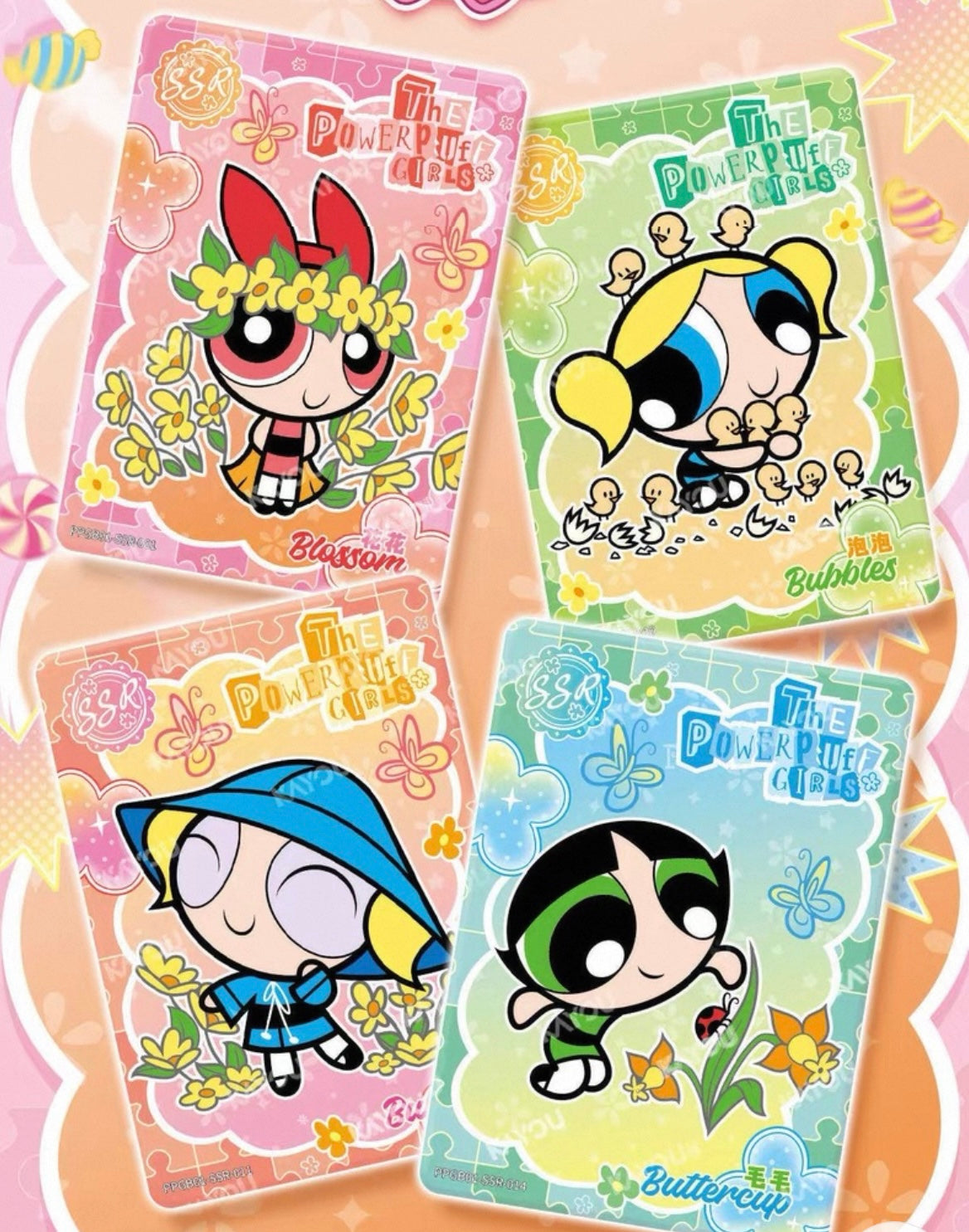 Powerpuff Girls Candy Bag Card V1,4 In 1 Bag