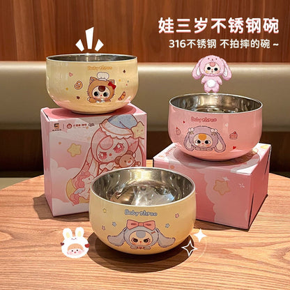 【PREORDER Baby 3】Baby 3 Stainless Steel Bowl 500ML/Ceramic Bowl 4PCS Set