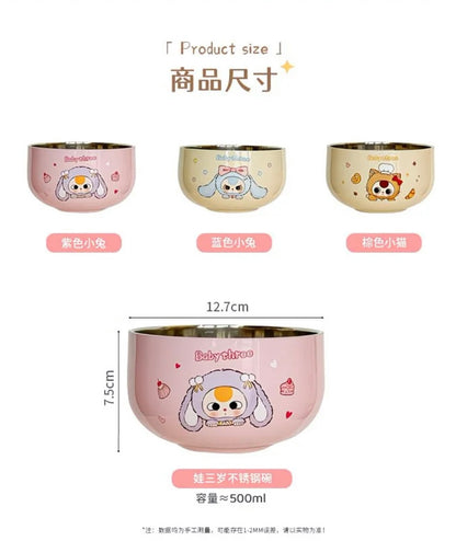 【PREORDER Baby 3】Baby 3 Stainless Steel Bowl 500ML/Ceramic Bowl 4PCS Set