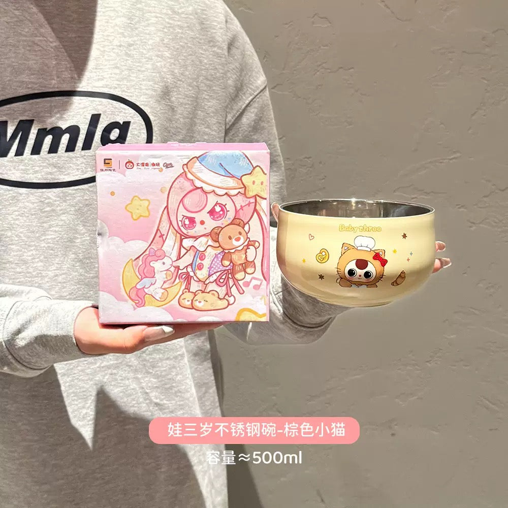 【PREORDER Baby 3】Baby 3 Stainless Steel Bowl 500ML/Ceramic Bowl 4PCS Set