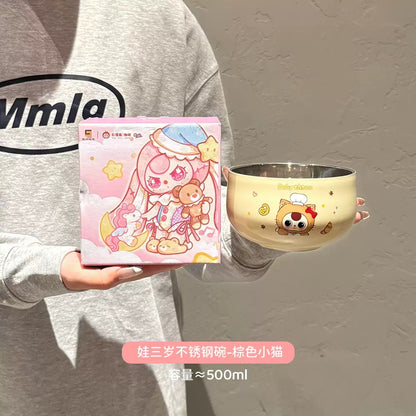 【PREORDER Baby 3】Baby 3 Stainless Steel Bowl 500ML/Ceramic Bowl 4PCS Set