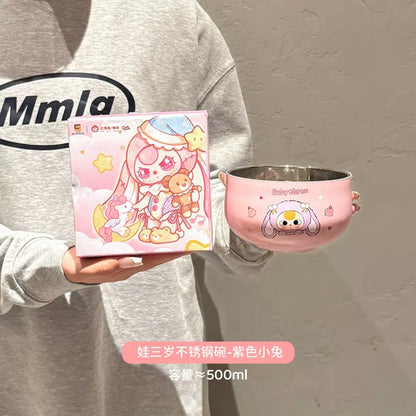 【PREORDER Baby 3】Baby 3 Stainless Steel Bowl 500ML/Ceramic Bowl 4PCS Set