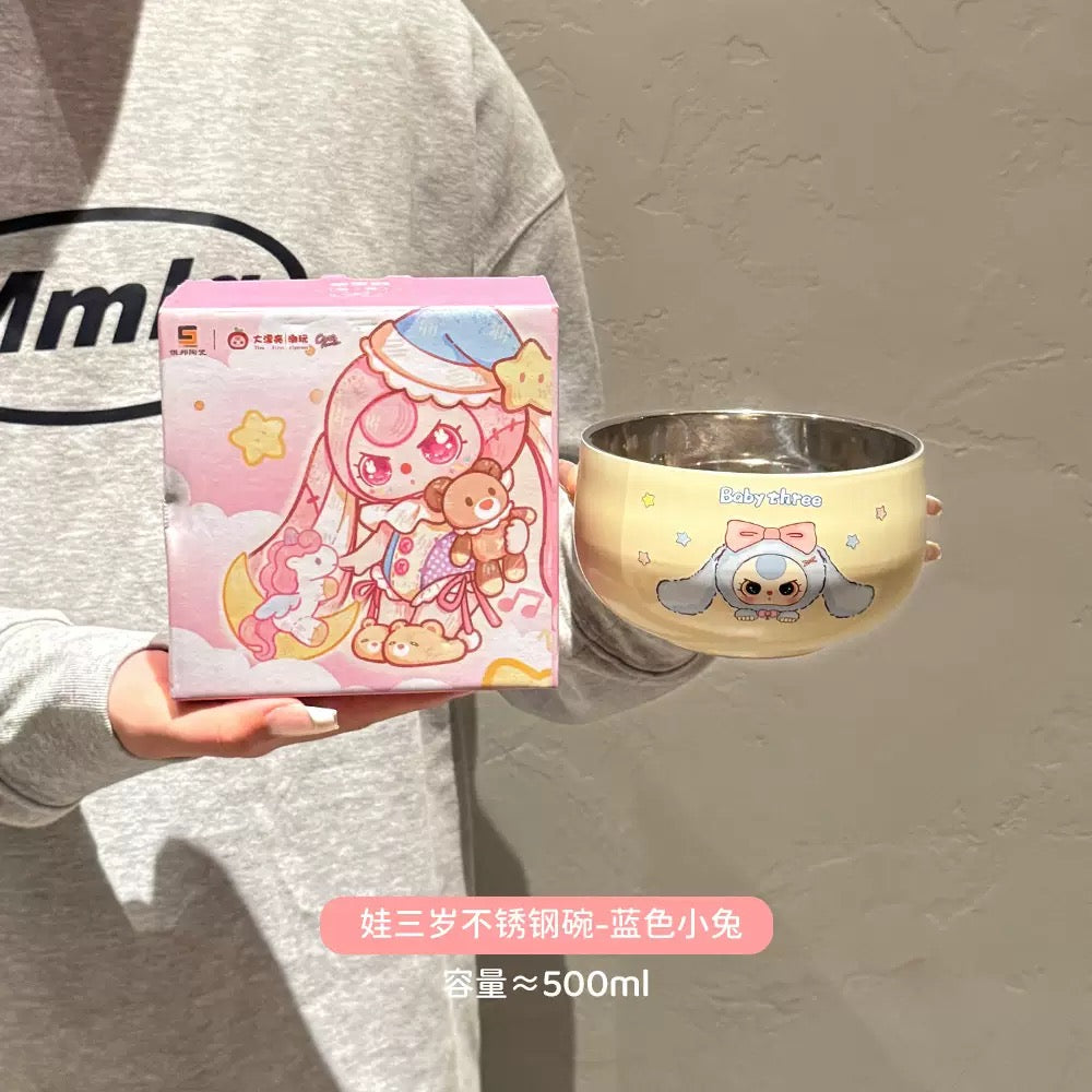【PREORDER Baby 3】Baby 3 Stainless Steel Bowl 500ML/Ceramic Bowl 4PCS Set