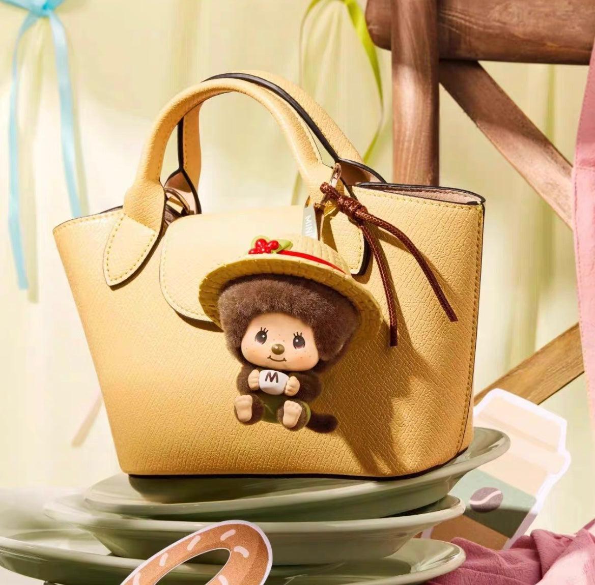 Monchiichi Mon Mon Farm Classic Coffee Change Face Pendant