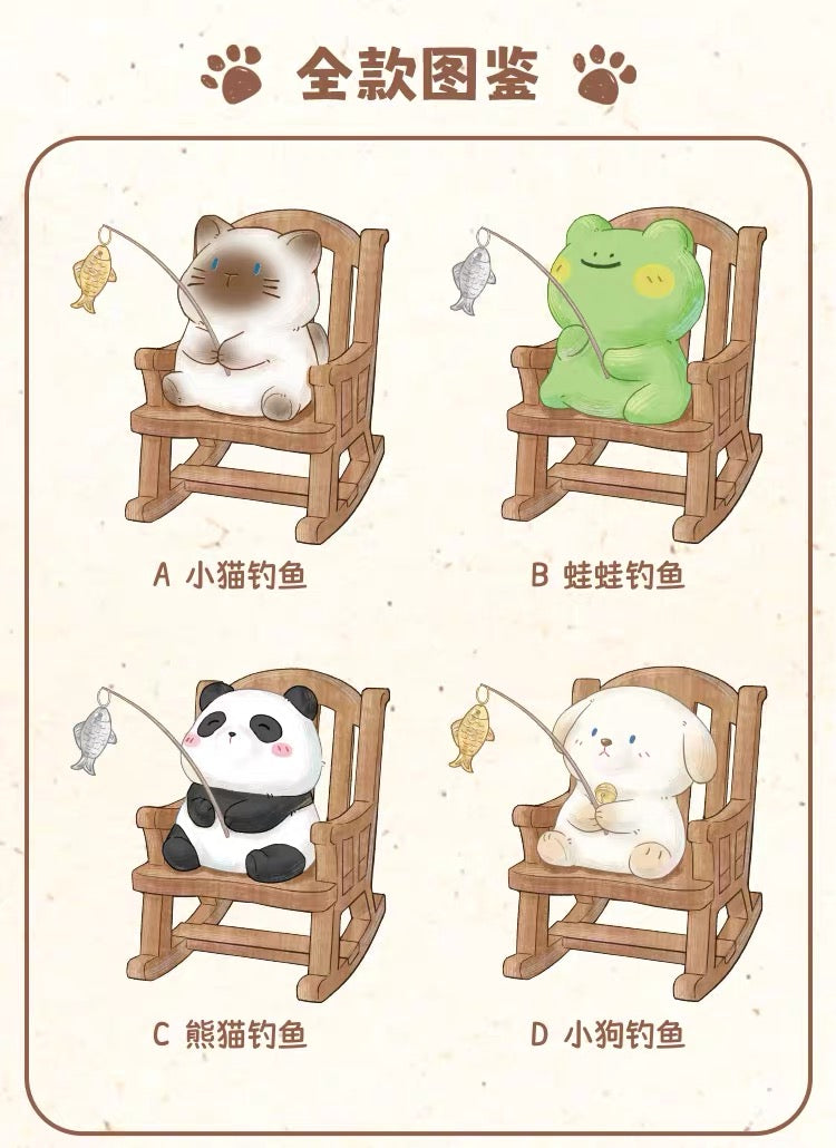 FOFO Animal Go Fishing In Rocking Chair Mini Figure