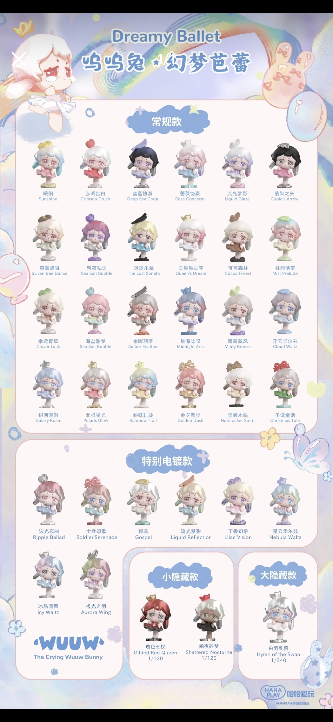【NEW ARRIVAL】Wuuw Dream Ballet Mini Bean V2,4 in 1 box