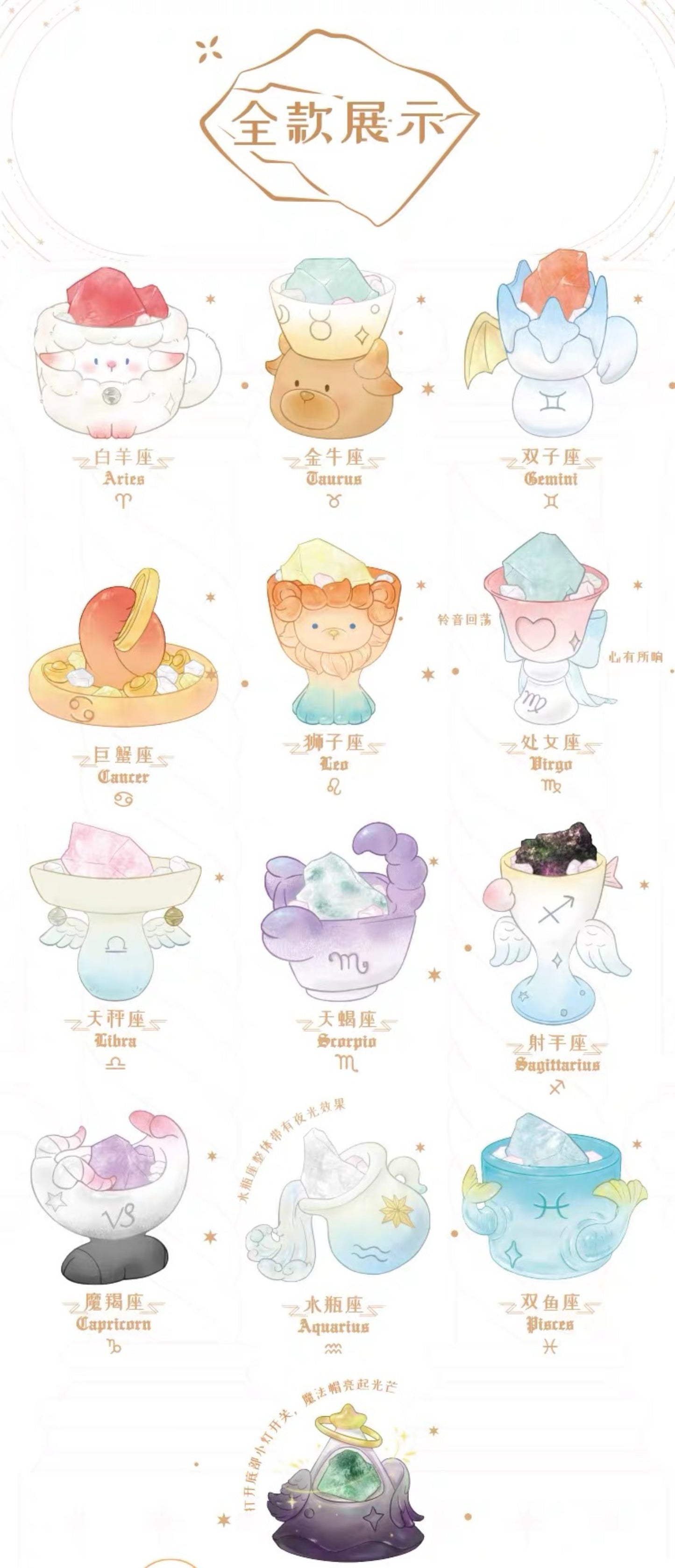 【NEW ARRIVAL】Twelve Constellations Crystal Pai