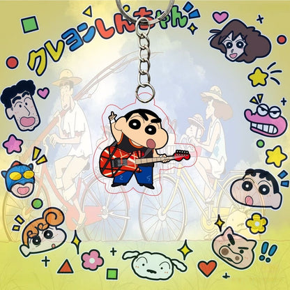 【NEW ARRIVAL】Shinchan Let's Go Keychain,5 in 1 bag-SHIP WITH OTHER ITEMS