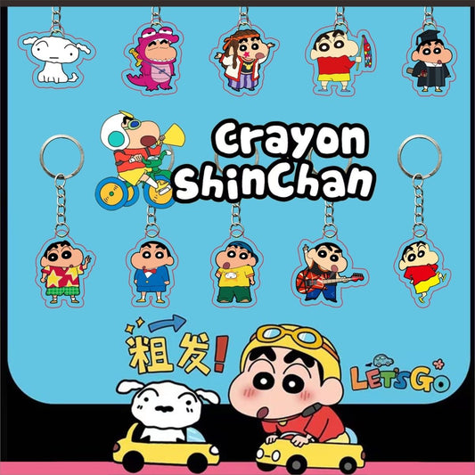 【NEW ARRIVAL】Shinchan Let's Go Keychain,5 in 1 bag-SHIP WITH OTHER ITEMS
