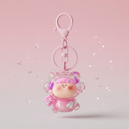 【NEW ARRIVAL】Amlls Fortune Cat Liquid Sand Keychain by Fan Maker-SHIP WITH OTHER ITEMS