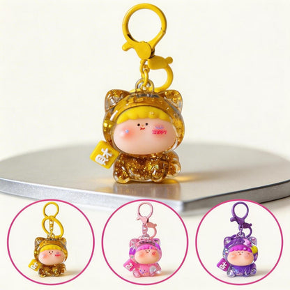 【NEW ARRIVAL】Amlls Fortune Cat Liquid Sand Keychain by Fan Maker-SHIP WITH OTHER ITEMS