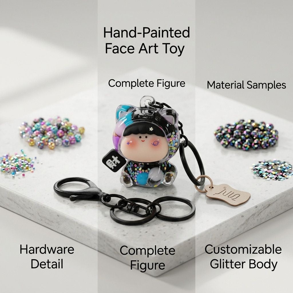 【NEW ARRIVAL】Amlls Fortune Cat Liquid Sand Keychain by Fan Maker-SHIP WITH OTHER ITEMS