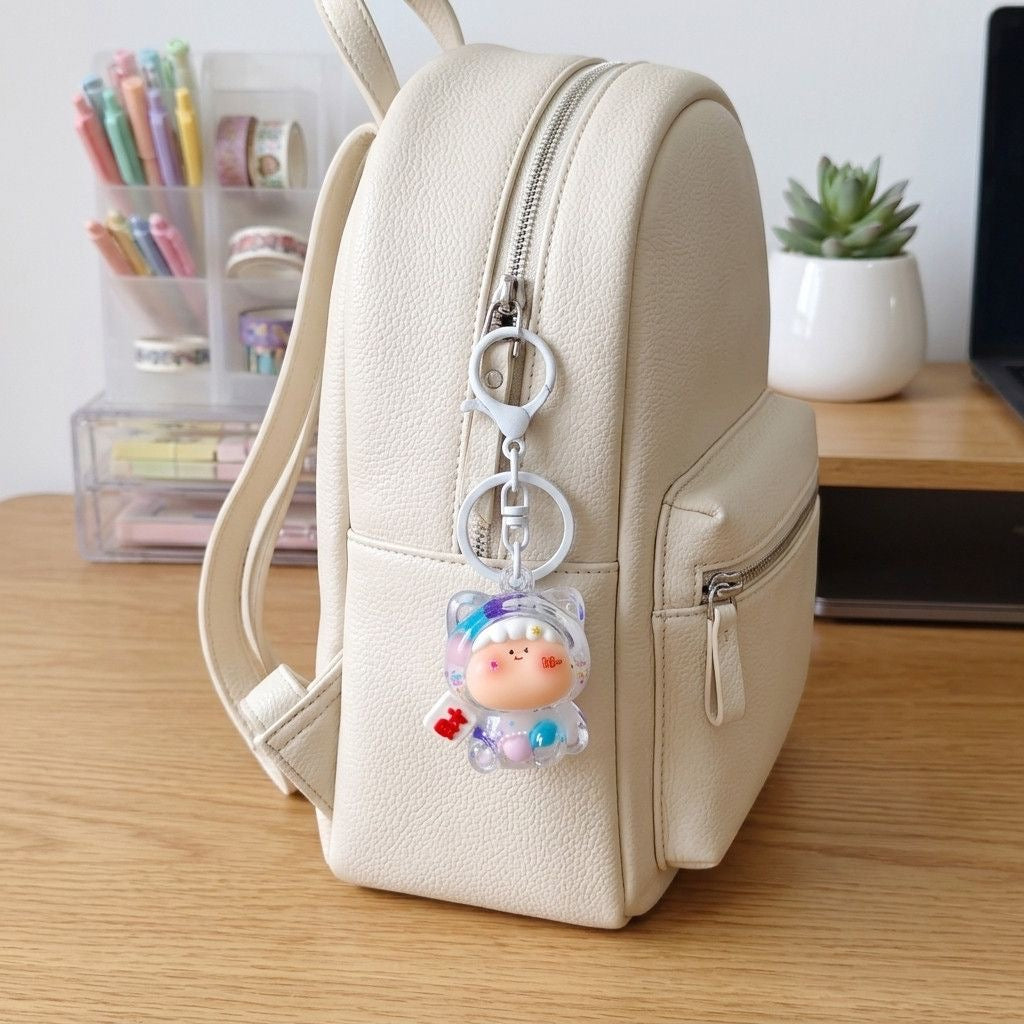 【NEW ARRIVAL】Amlls Fortune Cat Liquid Sand Keychain by Fan Maker-SHIP WITH OTHER ITEMS