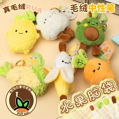 【NEW ARRIVAL】Fruit Plush Pendant Black Ink Pen-SHIP WITH OTHER ITEMS