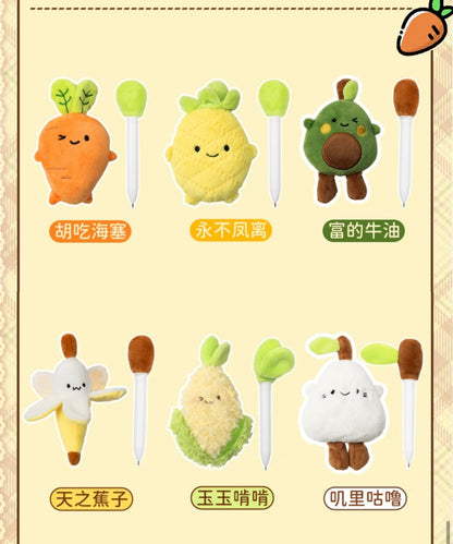 【NEW ARRIVAL】Fruit Plush Pendant Black Ink Pen-SHIP WITH OTHER ITEMS