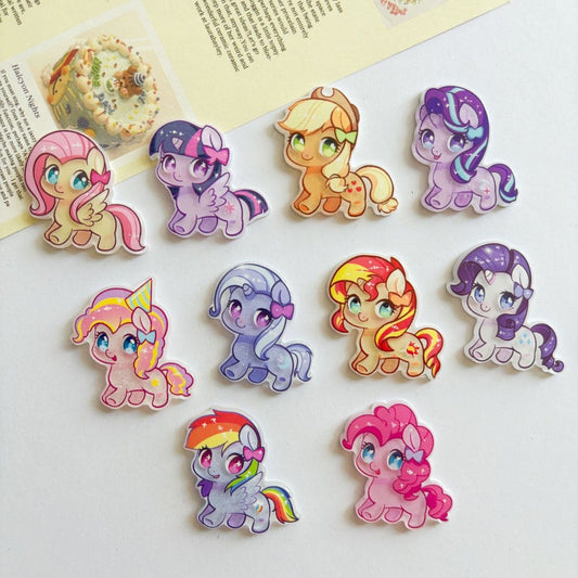 【NEW ARRIVAL】My Little Pony Acrylic Fridge Magnet,2 in 1 bag-SHIP WITH OTHER ITEMS