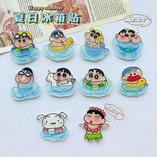 【NEW ARRIVAL】Shinchan Happy Summer Beach Acrylic Fridge Magnet-SHIP WITH OTHER ITEMS