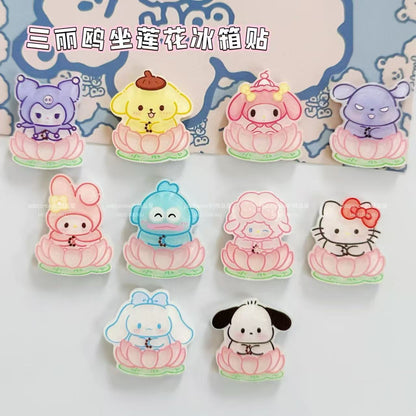 【NEW ARRIVAL】Sanrio Sitting In Lotus Fridge Magnet-SHIP WITH OTHER ITEMS