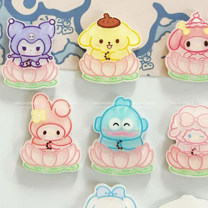 【NEW ARRIVAL】Sanrio Sitting In Lotus Fridge Magnet-SHIP WITH OTHER ITEMS