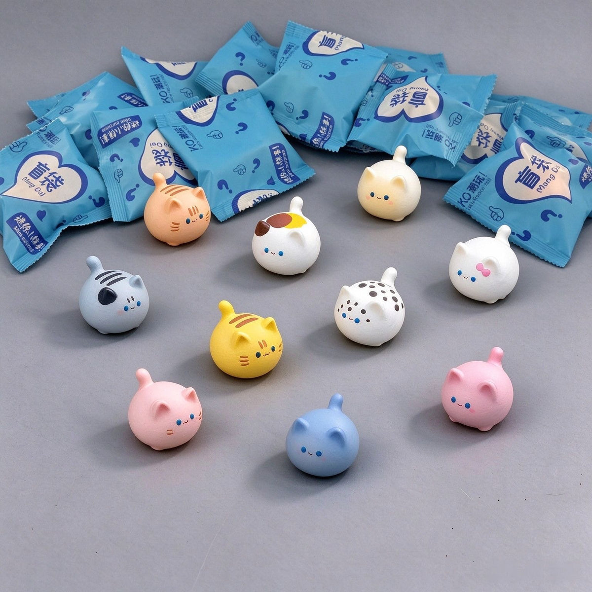 Colorful Steamed Bun Cat Mini Bean