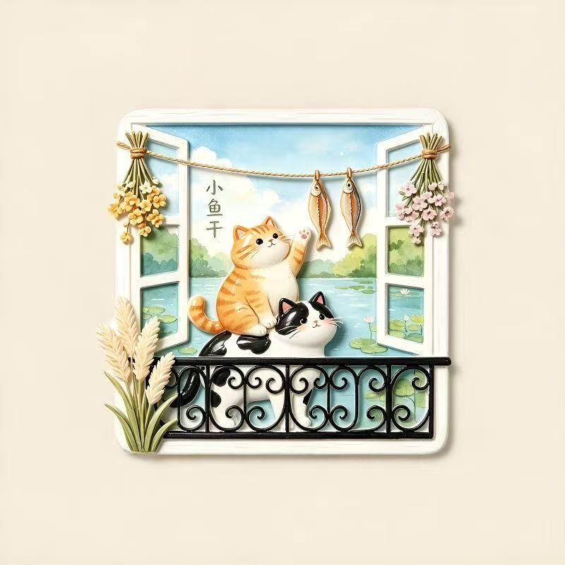 Cat 3D Fridge Magnet V2