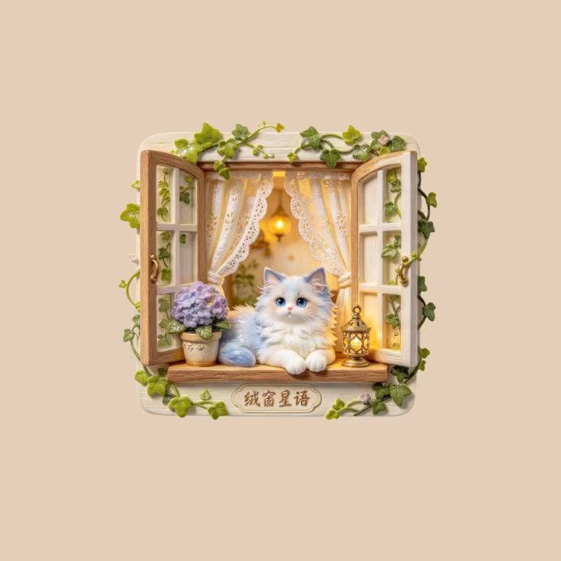 Cat 3D Fridge Magnet V2