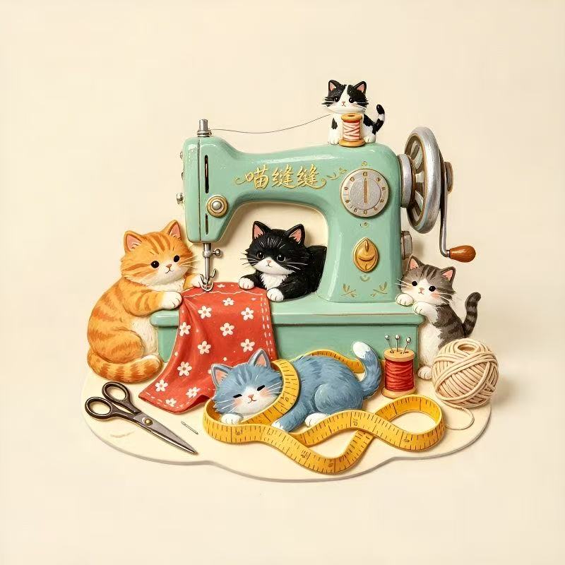 Cat 3D Fridge Magnet V2