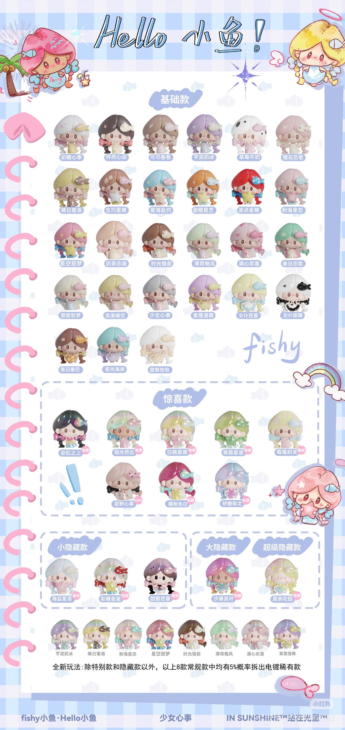 【NEW ARRIVAL】Hello Fishy Girl's Thought Mini Bean,4 in 1 bag